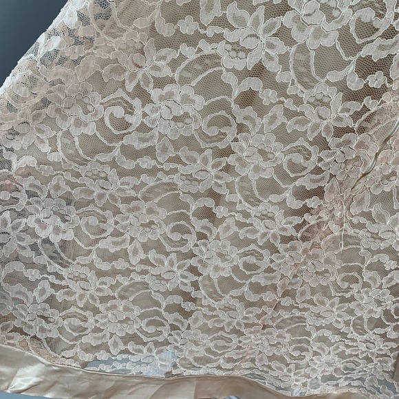 Vintage Dela Ann Loungewear Womens Day Dress Lace Bow Girl Coquette Satin M 422 - Picture 14 of 16